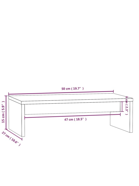 Stojan na monitor 50 x 27 x 15 cm masivní borové dřevo