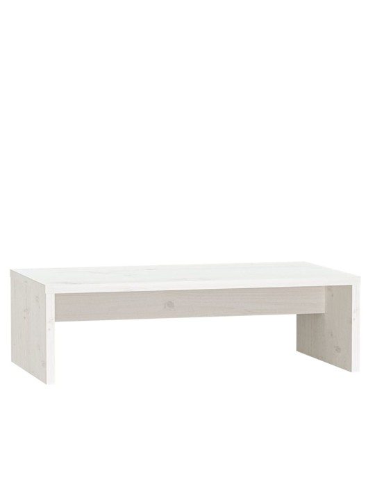 Stojan na monitor bílý 50x27x15 cm masivní borové dřevo