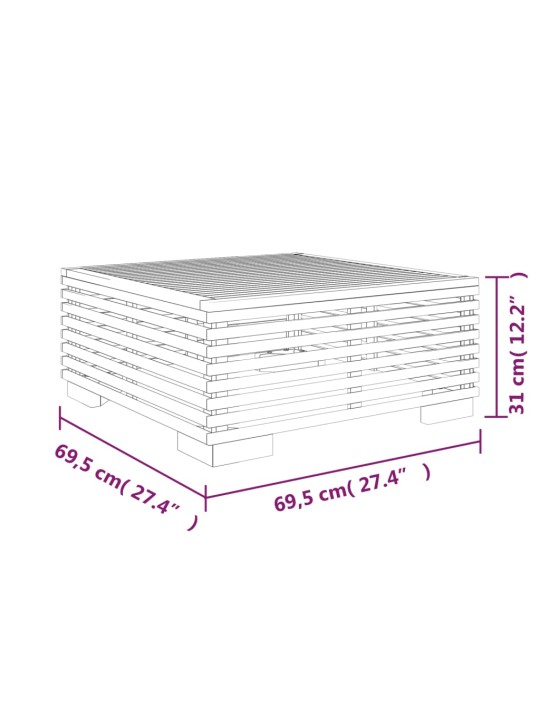 Konferenční stolek 69,5 x 69,5 x 31 cm masivní teakové dřevo
