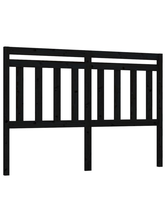 Čelo postele černé 126 x 4 x 100 cm masivní borovice