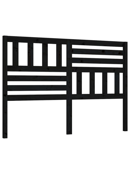 Čelo postele černé 126 x 4 x 100 cm masivní borovice