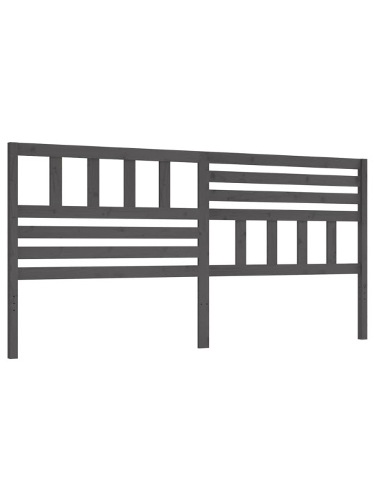Čelo postele šedé 206 x 4 x 100 cm masivní borovice