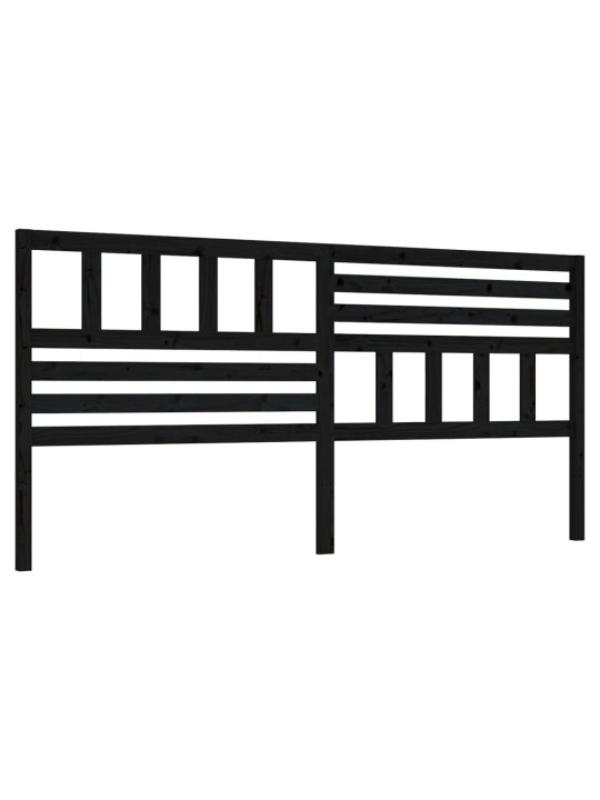 Čelo postele černé 206 x 4 x 100 cm masivní borovice