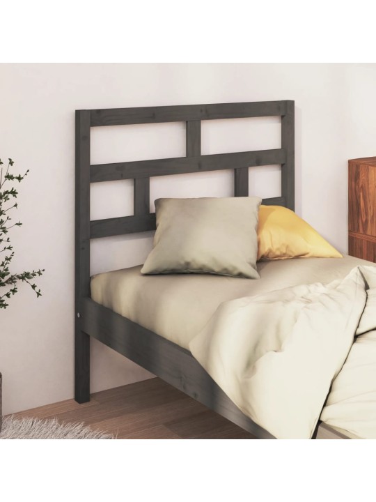 Čelo postele šedé 81 x 4 x 100 cm masivní borovice