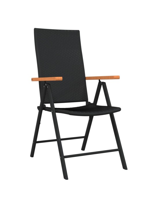5dílný zahradní jídelní set černý