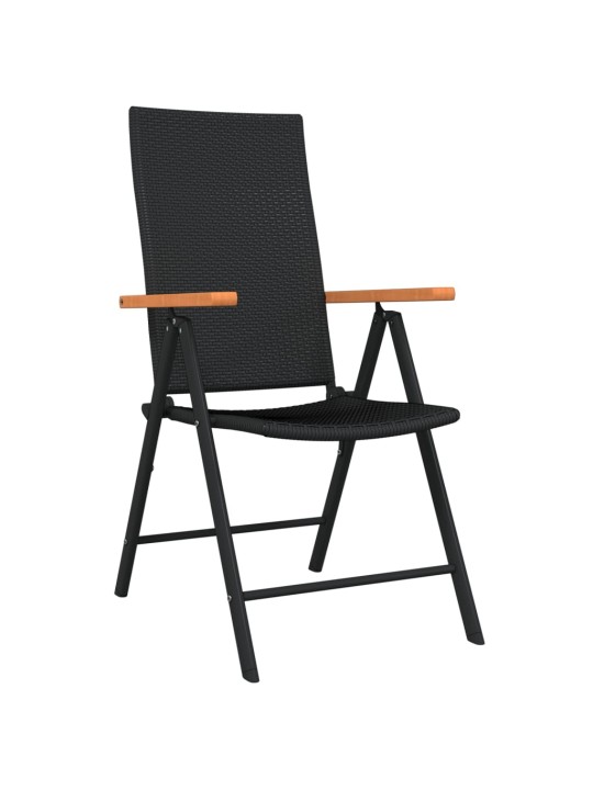 7dílný zahradní jídelní set černý