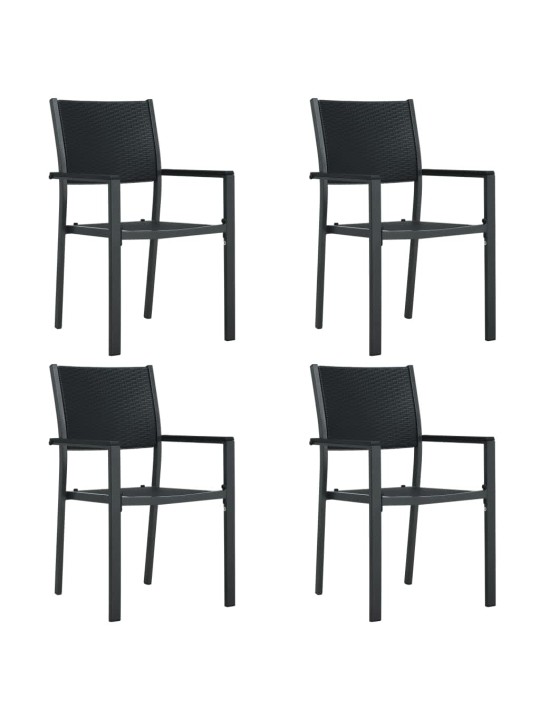 5dílný zahradní jídelní set černý