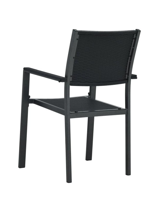9dílný zahradní jídelní set černý