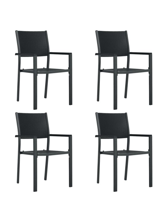 5dílný zahradní jídelní set černý