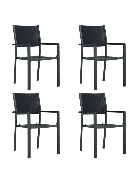 5dílný zahradní jídelní set černý