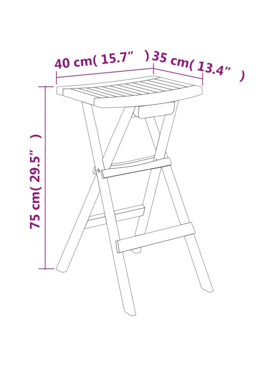 5dílný skládací barový set masivní teakové dřevo