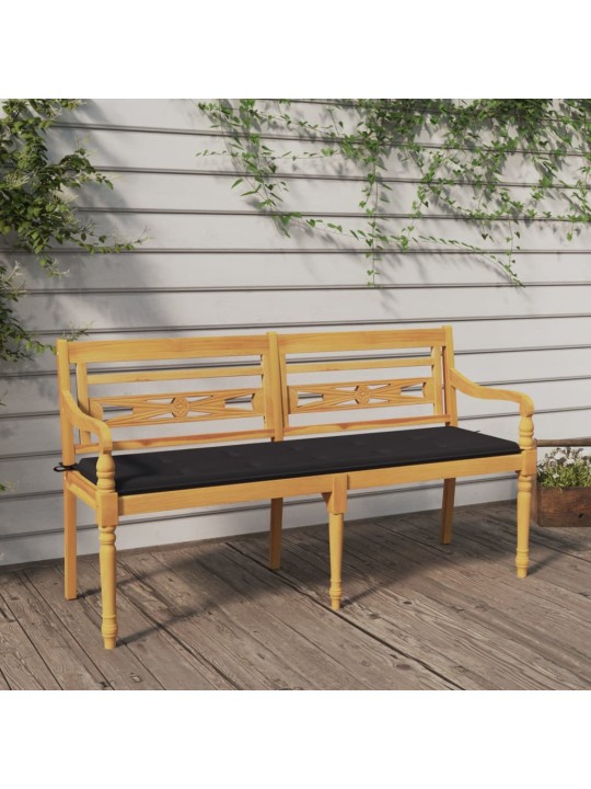 Lavice Batavia s antracitovou poduškou 150 cm masivní teak
