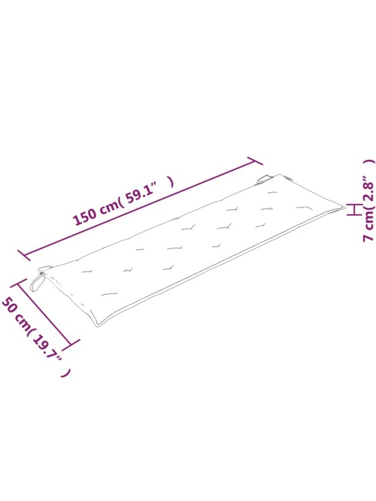 Lavice Batavia s antracitovou poduškou 150 cm masivní teak
