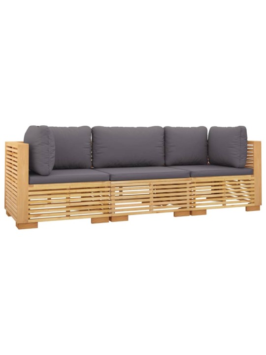 3dílná zahradní sedací souprava s poduškami masivní teak