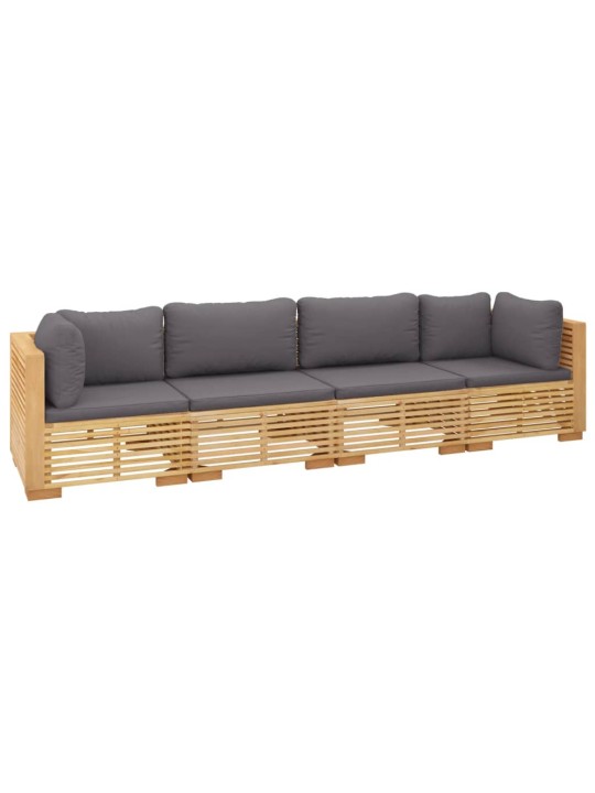 4dílná zahradní sedací souprava s poduškami masivní teak