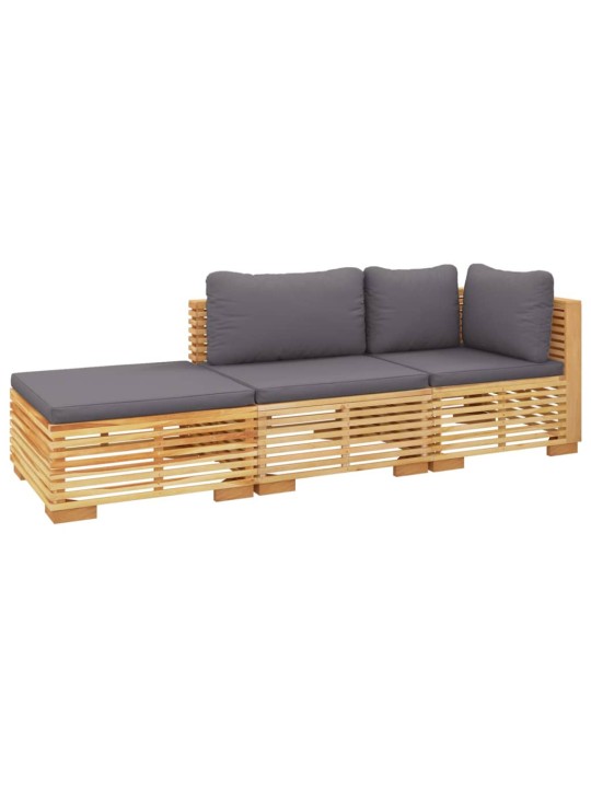 3dílná zahradní sedací souprava s poduškami masivní teak