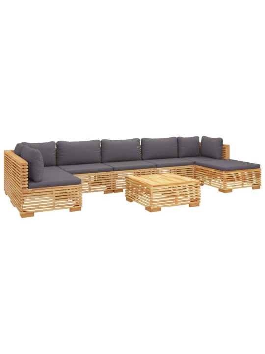 8dílná zahradní sedací souprava s poduškami masivní teak