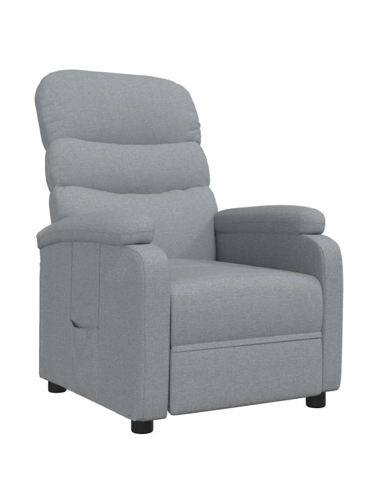 Polohovací křeslo světle šedé textil
