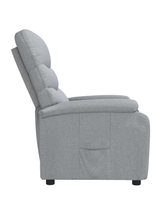 Polohovací křeslo světle šedé textil