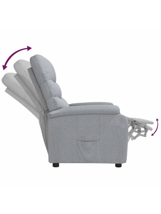 Polohovací křeslo světle šedé textil