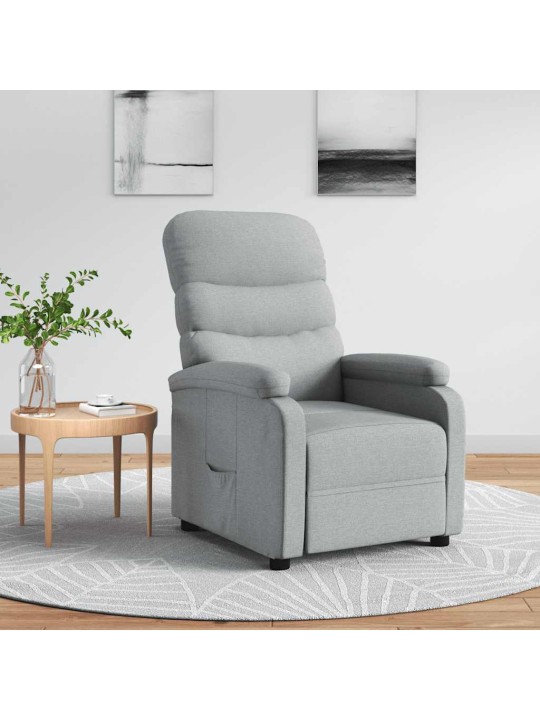 Polohovací křeslo světle šedé textil