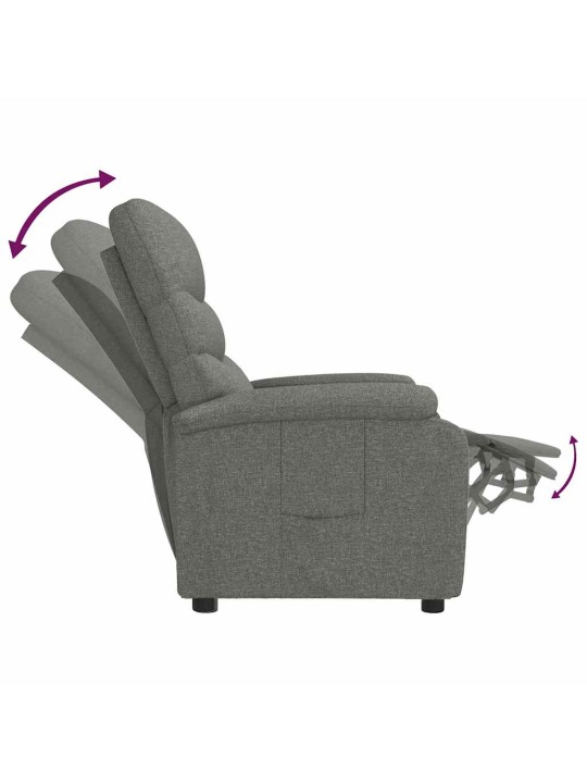 Polohovací křeslo tmavě šedé textil