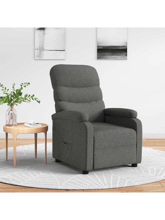 Polohovací křeslo tmavě šedé textil