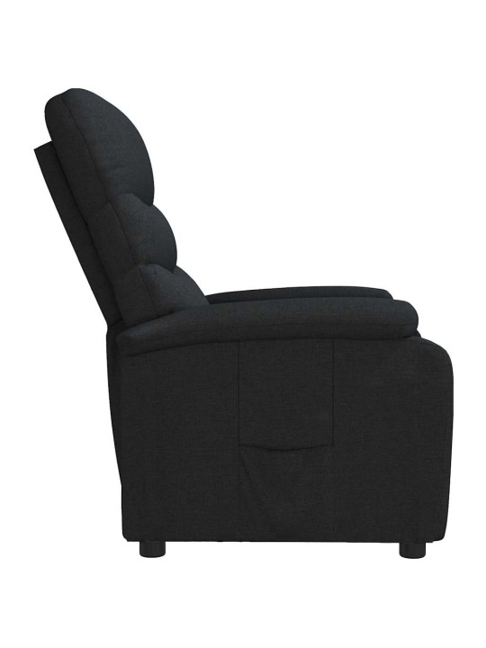 Polohovací křeslo černé textil