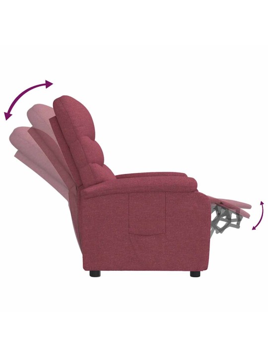 Polohovací křeslo vínové textil