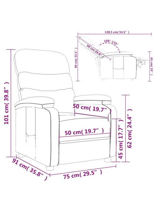 Polohovací křeslo vínové textil