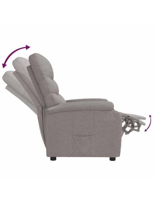 Polohovací křeslo taupe textil