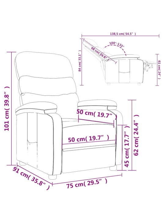 Polohovací křeslo taupe textil