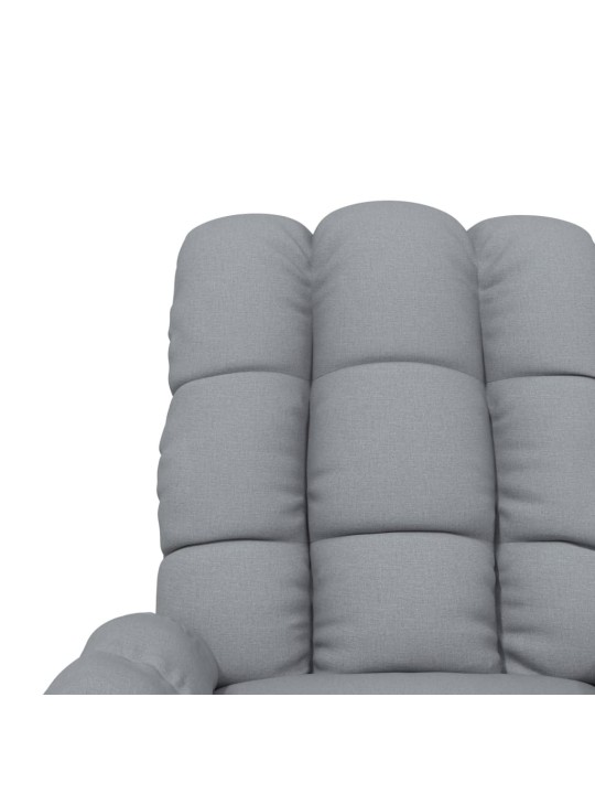 Masážní křeslo světle šedé textil