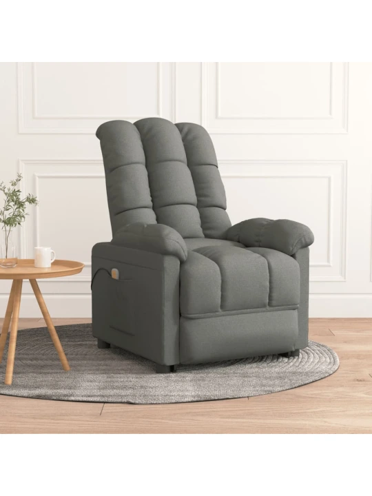 Masážní křeslo tmavě šedé textil