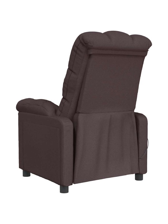Masážní křeslo tmavě hnědé textil