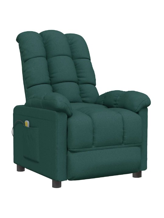 Masážní křeslo tmavě zelené textil