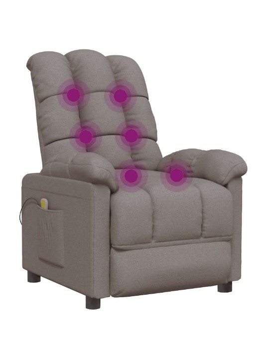 Masážní křeslo taupe textil