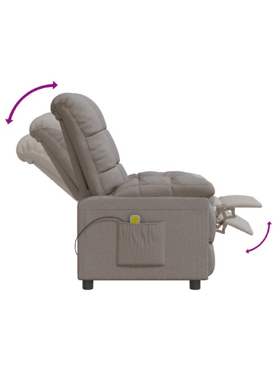 Masážní křeslo taupe textil
