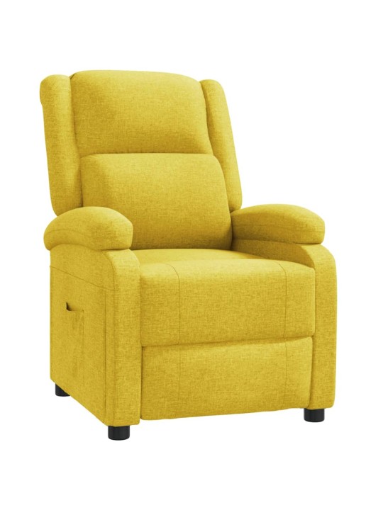 Polohovací křeslo žluté textil