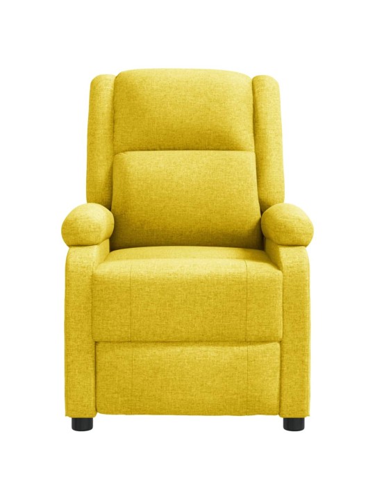 Polohovací křeslo žluté textil
