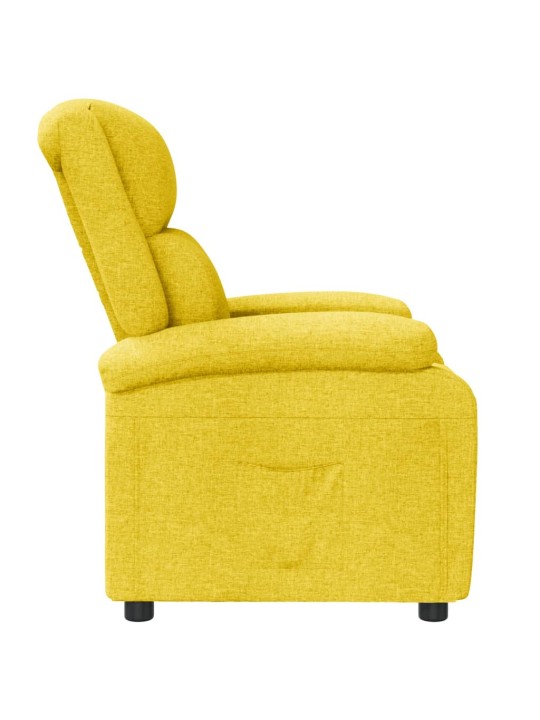 Polohovací křeslo žluté textil