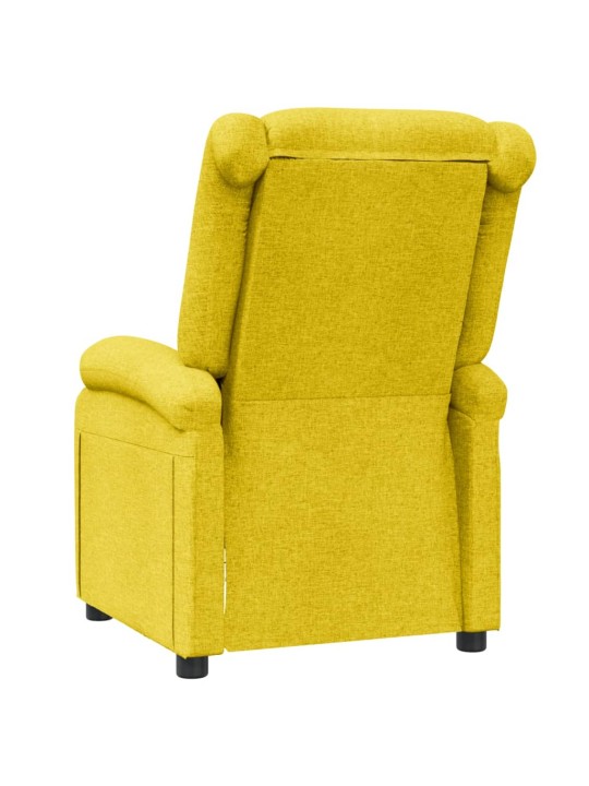 Polohovací křeslo žluté textil
