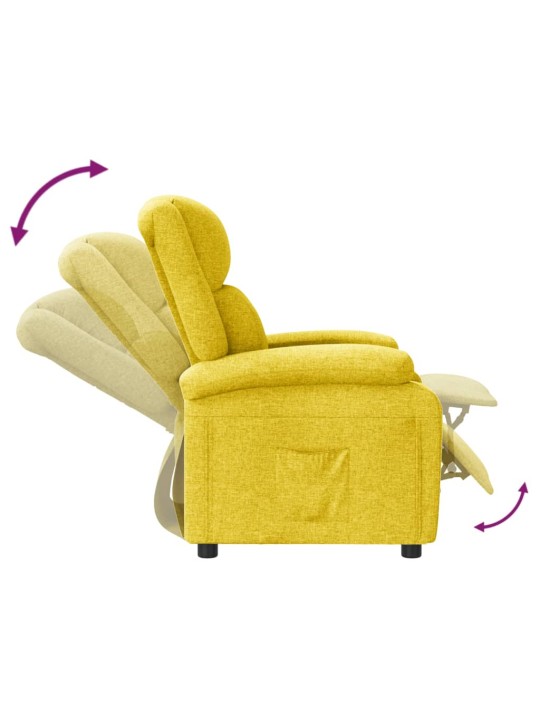 Polohovací křeslo žluté textil