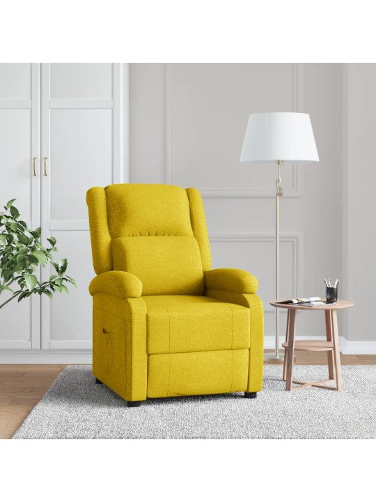 Polohovací křeslo žluté textil