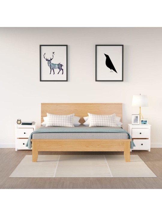 Noční stolky 2 ks bílé 50 x 35 x 61,5 cm masivní borové dřevo