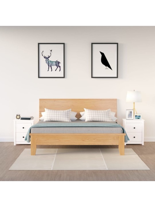Noční stolky 2 ks bílé 50 x 35 x 61,5 cm masivní borové dřevo