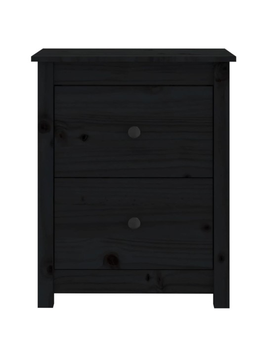 Noční stolky 2 ks černé 50 x 35 x 61,5 cm masivní borové dřevo