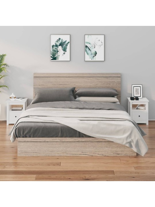 Noční stolky 2 ks bílé 40 x 35 x 49 cm masivní borové dřevo
