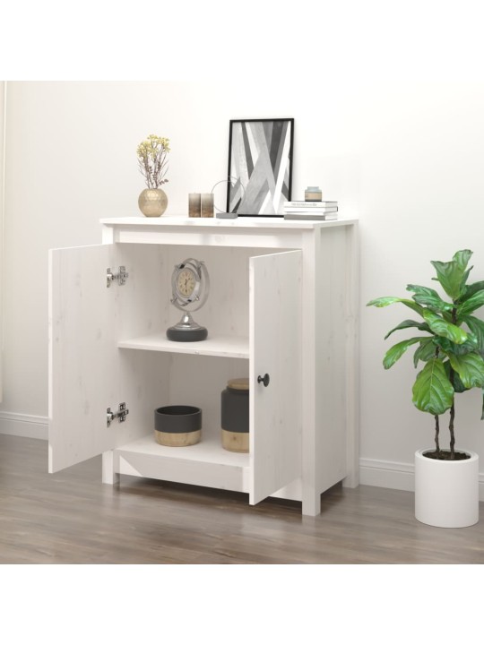 Příborník bílý 70 x 35 x 80 cm masivní borové dřevo