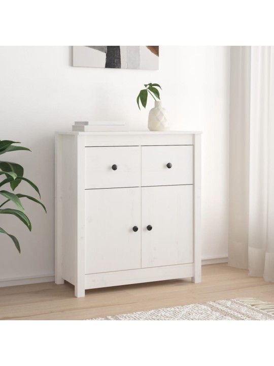 Příborník bílý 70 x 35 x 80 cm masivní borové dřevo